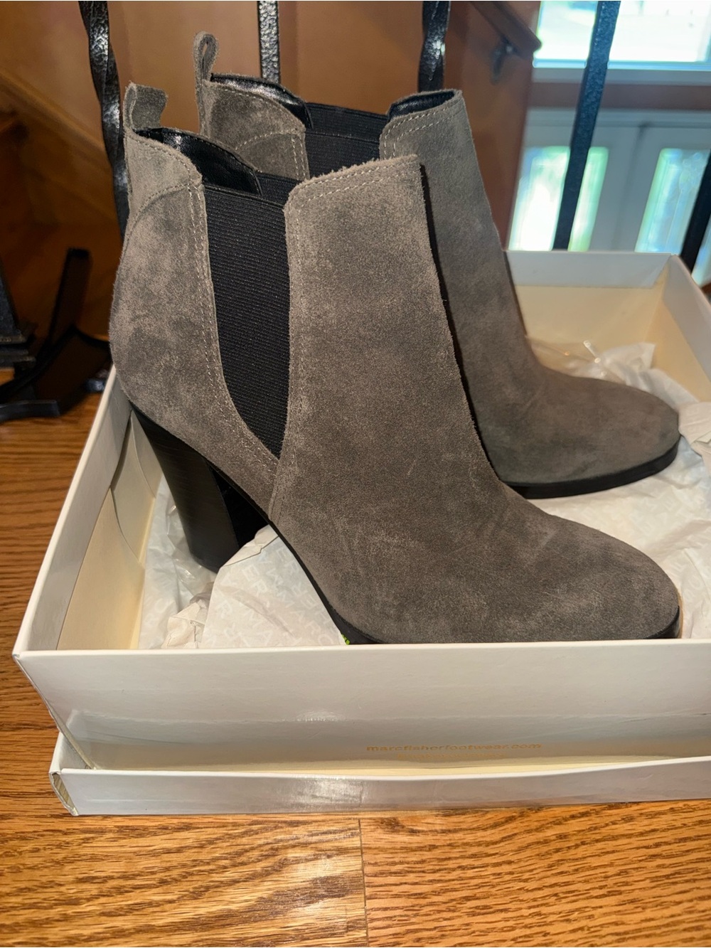 Marc Fisher Gray Suede Chelsea Booties